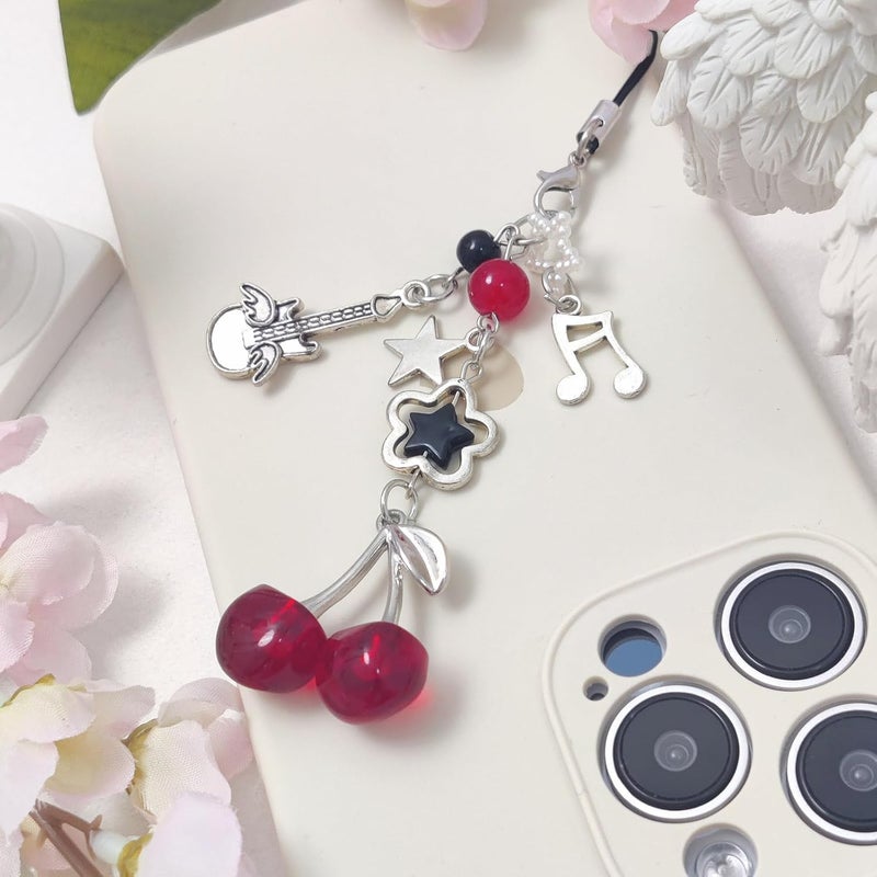 cioatu 1-4PCS Cute Phone Charms Aesthetic Y2K Cell Phone Charms Strap Pink Strawberry Butterfly Star PhoneCharm Y2K Accessories for Bag Keychain Airpods Camera Pendants Decor - Image 5